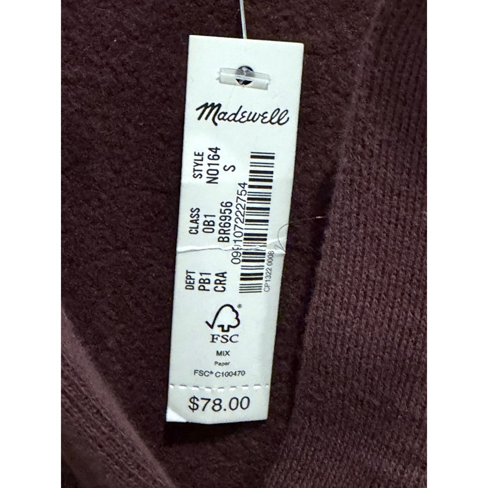 Madewell MWL Re-sourced Fleece Polo Sweatshirt  N0164‎ Womens Small NEW - Picture 9 of 10